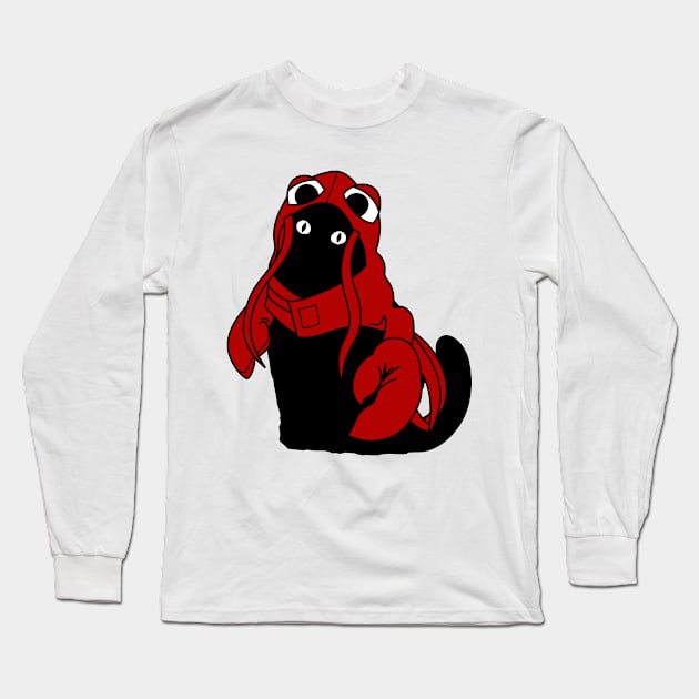 Black Cat Crawfish Costume Long Sleeve T-Shirt by CozySkull